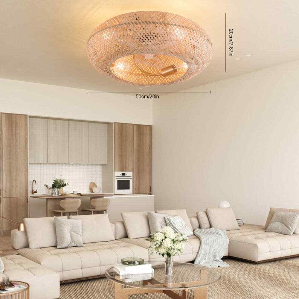 OUKANING 20 in. Gold Farmhouse 6-Speed Reversible Wind Direction Ceiling Fan