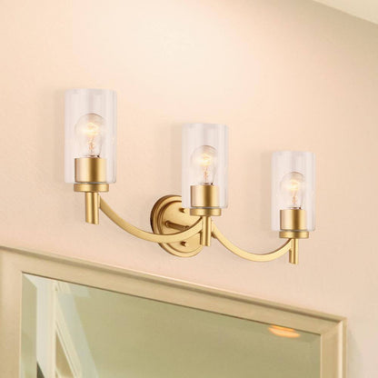 Eglo Devora 22 in. W x 5 in. H 3-Light Antique Gold Bathroom Vanity Light