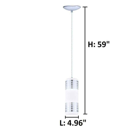Eglo Bayman 4.96 in. W x 59 in. H  1-Light Chrome Mini Pendant