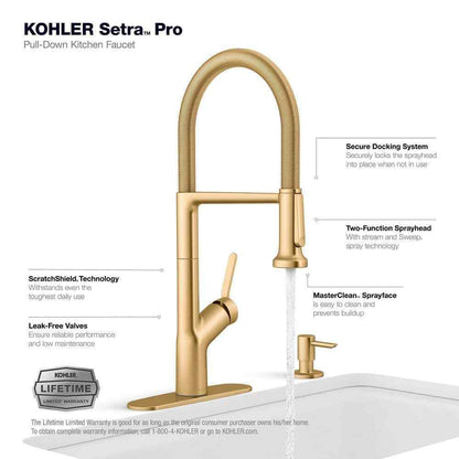 KOHLER Setra Semi-Professional Kitchen Sink Faucet w/ Soap Dispenser