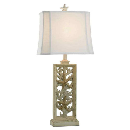 StyleCraft South Cove 33 in. Weathered Cream Table Lamp L317869DS