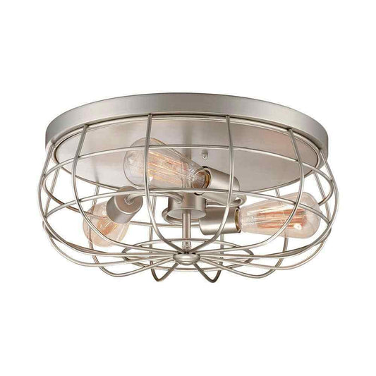 Millennium Lighting Neo-Industrial 3-Light 15.5 in. Satin Nickel Ceiling Fixture