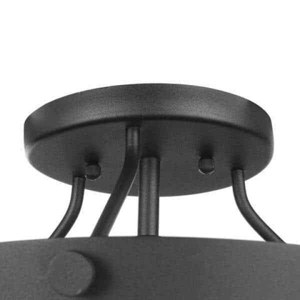 Hampton Bay Southbourne 3-Light Matte Black Rustic Farmhouse Semi-Flush Mount