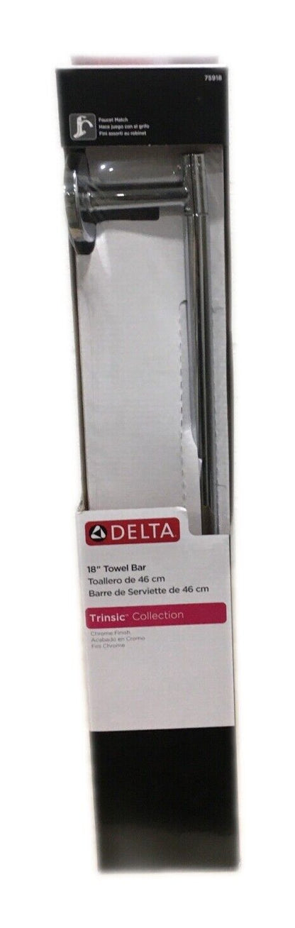 Delta Trinsic 18" Wall Mount Towel Bar Bath Hardware Accessory - Polished Chrome