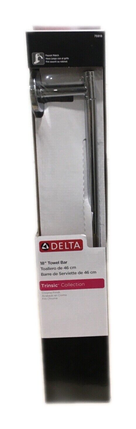 Delta Trinsic 18" Wall Mount Towel Bar Bath Hardware Accessory - Polished Chrome