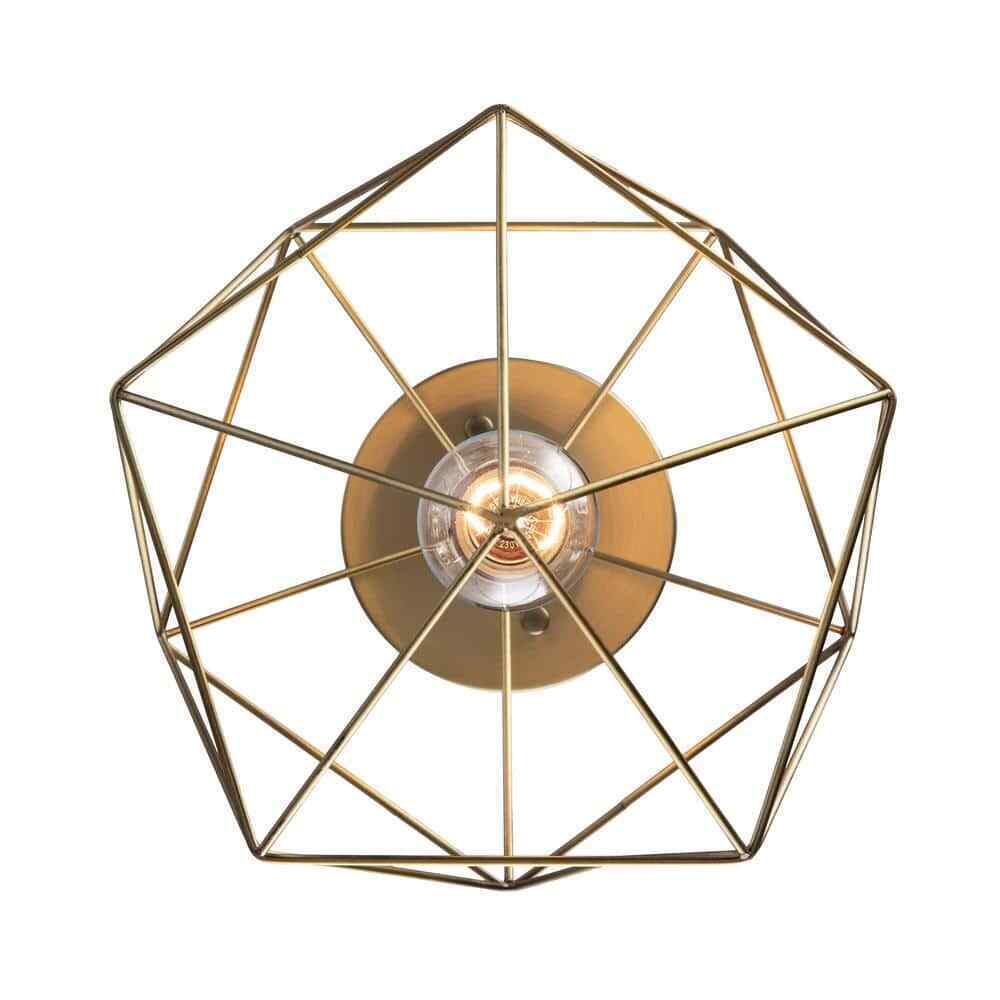 Hampton Bay Winfield 9.5 in. 1-Light Gold Semi-Flush Mount Ceiling Light Fixture