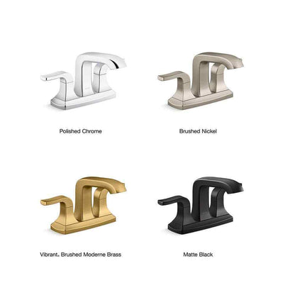 KOHLER Rubicon 4 in. Centerset Double Handle Bathroom Faucet in Matte Black