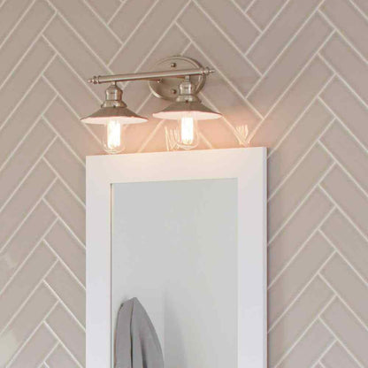 Home Decorators Glenhurst 16 in. 2-Light  Brushed Nickel  Vanity Light Fixture