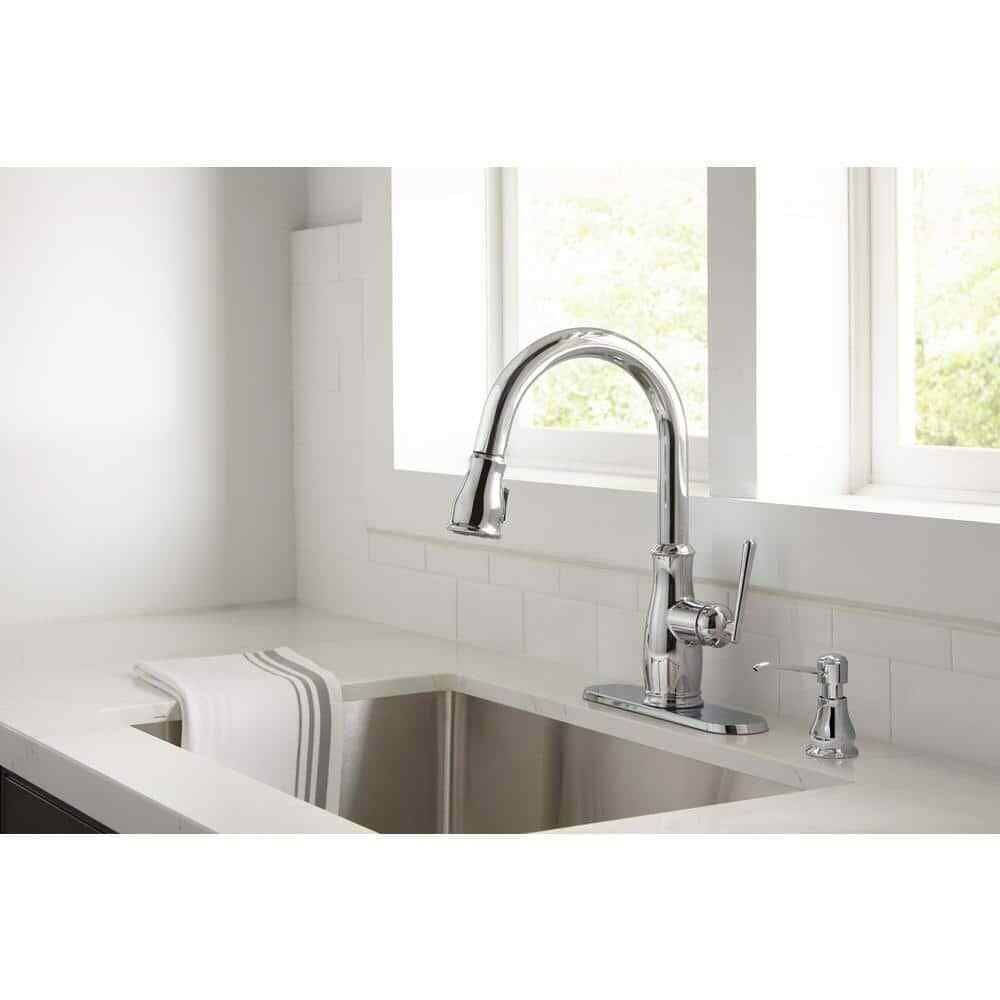 Glacier Bay Kagan Single-Handle Pull-Down Kitchen Faucet w/ Soap Dispenser