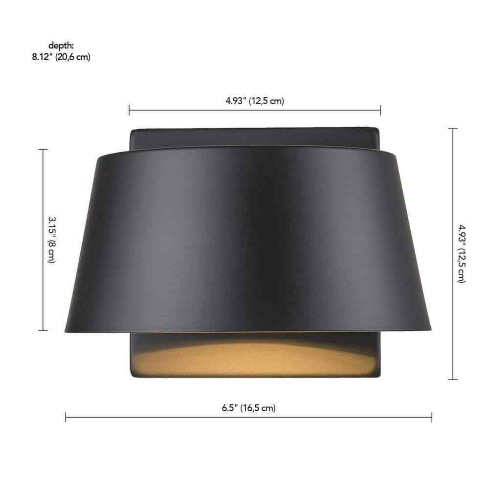 Globe Electric Maisel Matte Black Indoor/Outdoor Integrated LED Wall Sconce