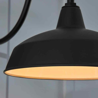 Hampton Bay Easton 1-Light Matte Black Barn Outdoor Wall Lantern Sconce