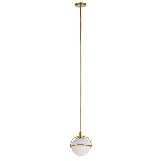 Meyer&Cross Cieonna 1-Light Brass Pendant with White Milk Glass Shade