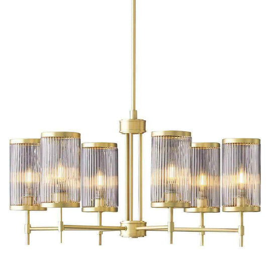 GLUCKSTEINELEMENTS Ashbury 6-Light Brushed Brass Chandelier 38684-HBC