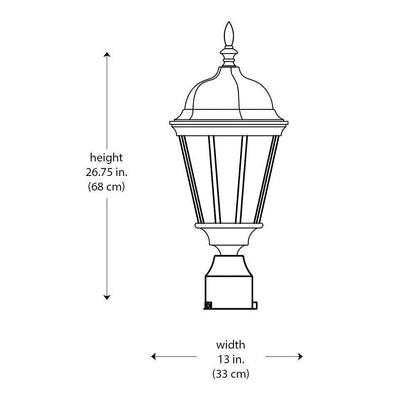 Bel Air Lighting Classical 3-Light White Outdoor Lamp Post Light Fixture