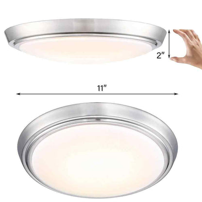 Pia Ricco 1-Light Brushed Nickel Selectable LED Flush Mount Ceiling Light