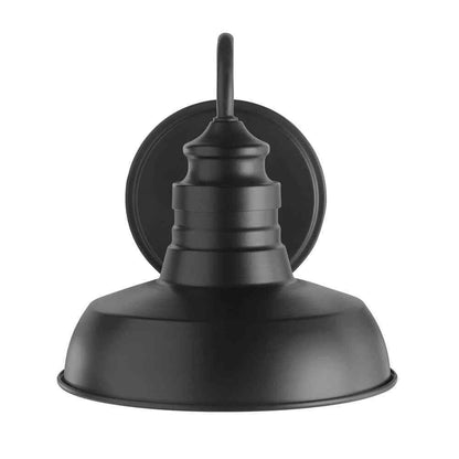 Hampton Bay Elmcroft 7.63 in. 1-Light Matte Black Wall Mount Light w/Metal Shade