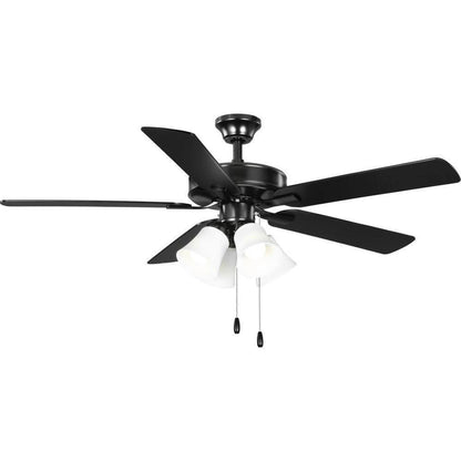 Progress Lighting AirPro 52 in. Black 5-Blade AC Motor Transitional Ceiling Fan
