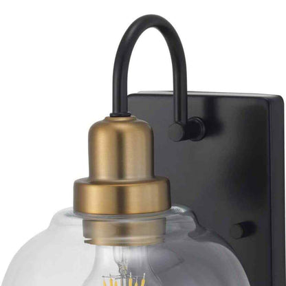 Home Decorators Halyn 4.5 in. 1-Light Matte Black Indoor Wall Sconce