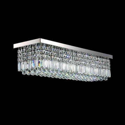SILJOY 40 in. Modern 8-Light Rectangle Crystal Chandelier Ceiling Light Fixture
