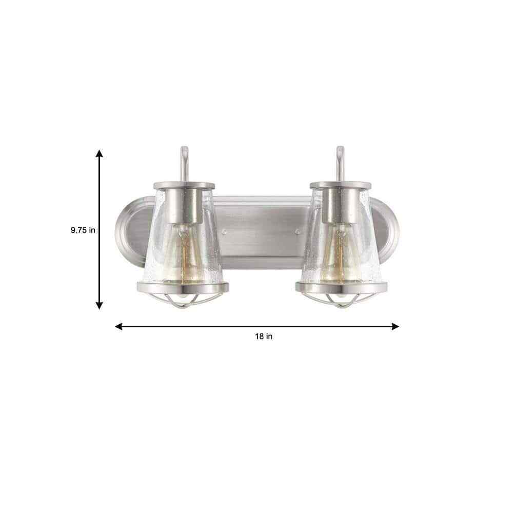 Home Decorators Georgina 18 in. 2-light Brushed Nickel Industrial indoor vanity