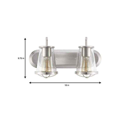 Home Decorators Georgina 18 in. 2-light Brushed Nickel Industrial indoor vanity