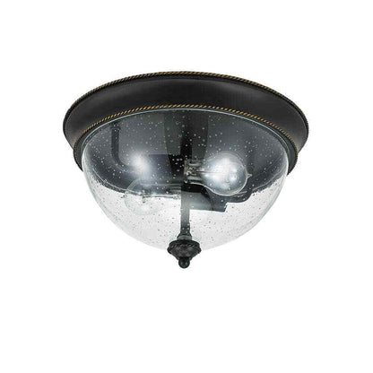 Hampton Bay 2-Light 13 in. Bronze Flush Mount Ceiling Light