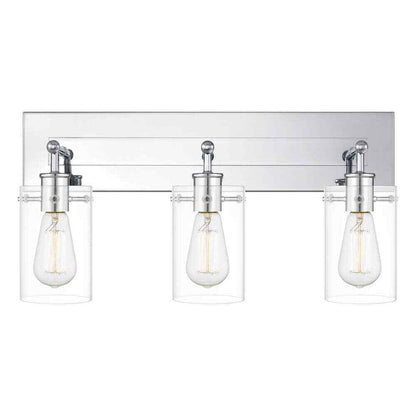 Hampton Bay Regan 21 in. 3-Light Chrome Vanity Light w/ Clear Glass Shades