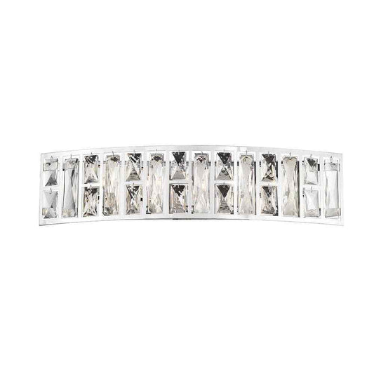 Home Decorators Kristella 24 in. 5-Light Chrome Vanity Light w/ Crystal Shade