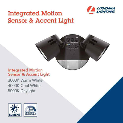 Lithonia Lighting Dark Bronze Motion Activated Outdoor LED Flood Light