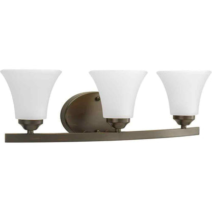 Progress Lighting Adorn 3-Light Antique Bronze Etched Glass Vanity Light