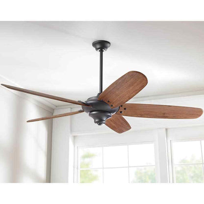 Home Decorators Altura 68 in. Matte Black Ceiling Fan w/ Downrod, Remote Control