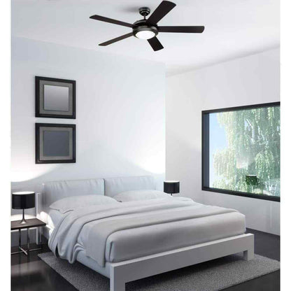 Westinghouse Comet LED 52 in. LED Matte Black Ceiling Fan with Light Fixture