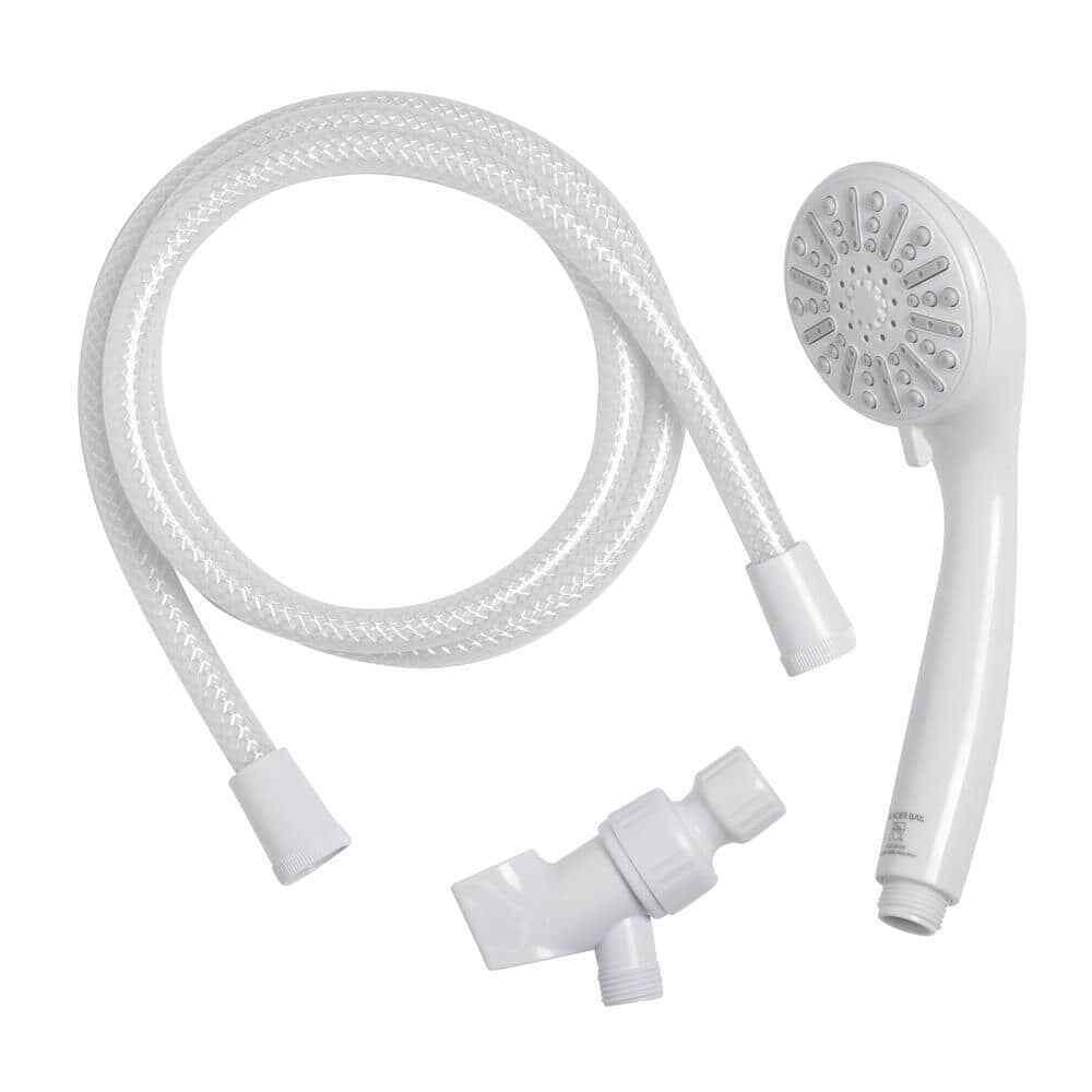 Glacier Bay 3-Spray Wall Mount Handheld Shower Head 1.8 GPM in White 8467000HC