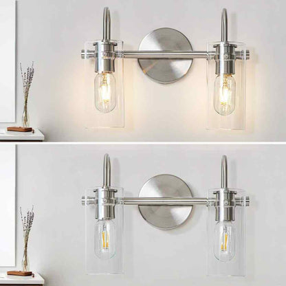 EDISLIVE Paquette 14 in. 2-Light Satin Nickel Modern Vanity Light Fixture