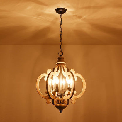 Bella Depot 6-Light Weathered Wood Cottage Chic Crown Chandelier