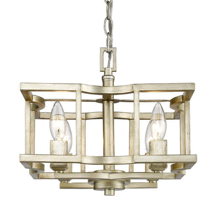 Golden Lighting Bellare 4-Light White Gold Semi-Flush Mount 7151-SF WG