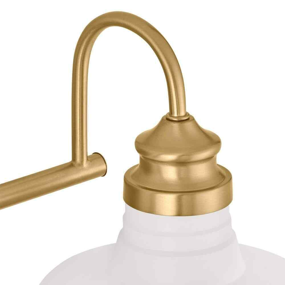 Hampton Bay Elmcroft Brushed Gold Farmhouse Bath Vanity Light w/ Metal Shades