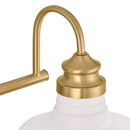 Hampton Bay Elmcroft Brushed Gold Farmhouse Bath Vanity Light w/ Metal Shades