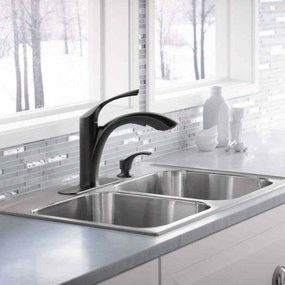 KOHLER Mistos Single-Handle Pull-Out Sprayer Kitchen Faucet in Matte Black