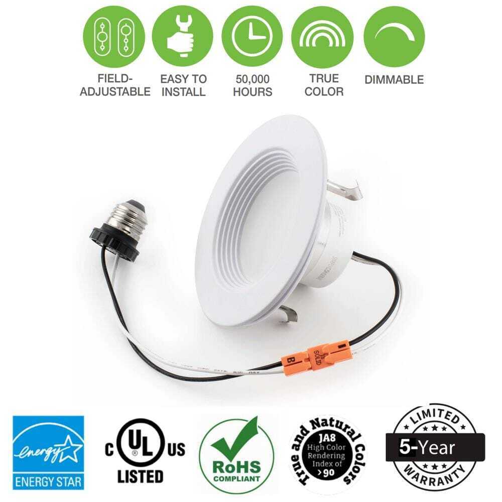Simply Conserve 4 in. Wattage and CCT Selectable LED Recessed Downlight Retrofit