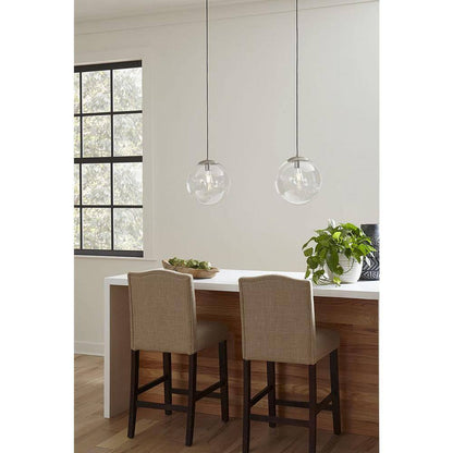 Progress Lighting Atwell Brushed Nickel Clear Glass Globe Pendant Hanging Light