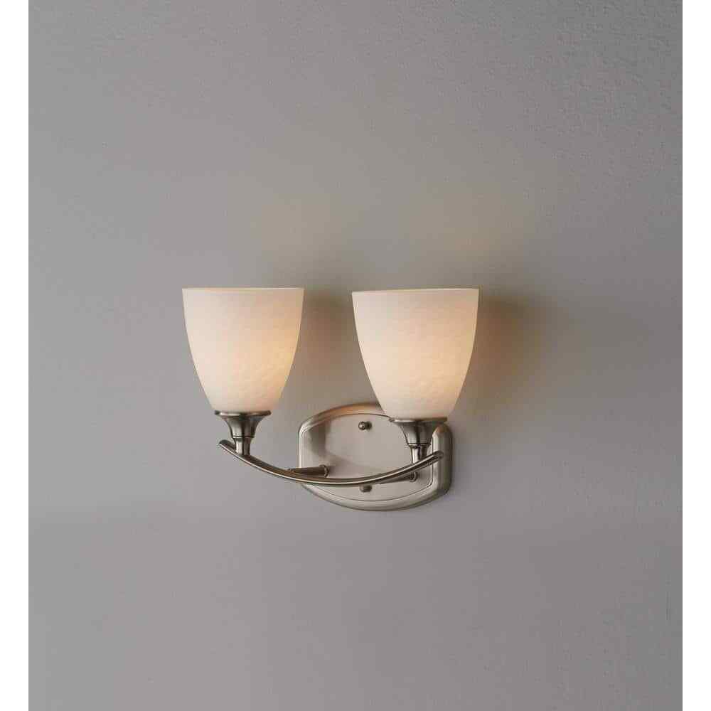 Home Decorators Stansbury Collection 2-Light Brushed Nickel Vanity Light