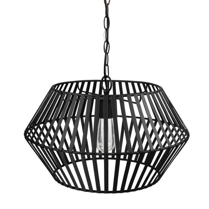 Globe Electric Juliet 1-Light Matte Black Chandelier with Caged Metal Shade