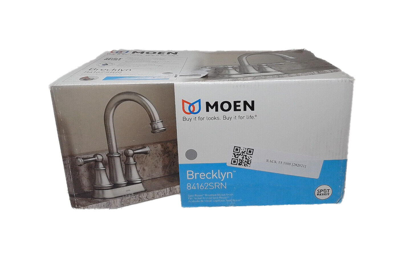 MOEN Brecklyn 4 in. Centerset 2-Handle Bathroom Faucet in Brushed Nickel