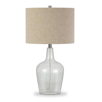 Meyer&Cross Malva 26 in. Polished Nickel Table Lamp with Seeded Glass Shade