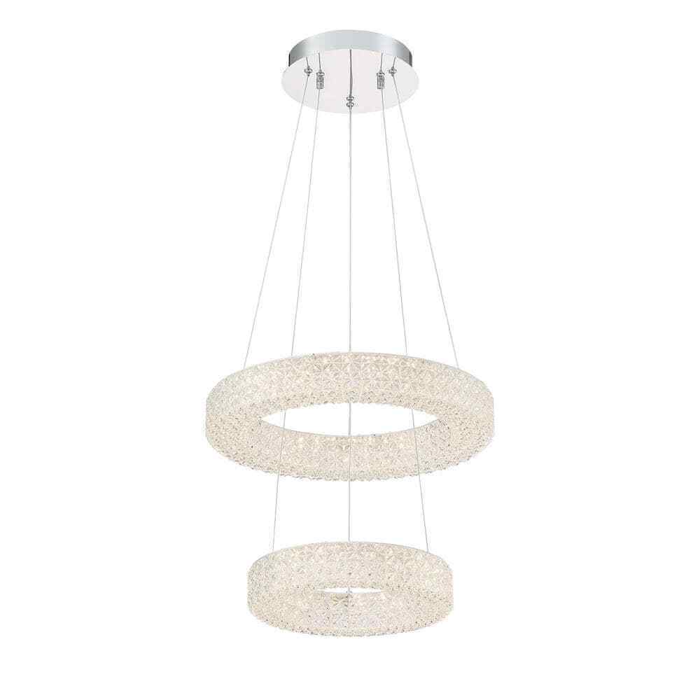 Home Decorators Wesley Park 150-Watt Integrated LED Chrome Pendant Hanging Light