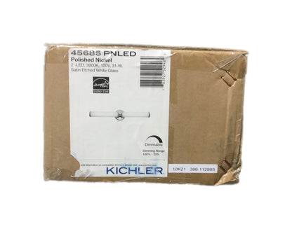 KICHLER Indeco 27 in. Polished Nickel LED Linear Bathroom Vanity Light Bar