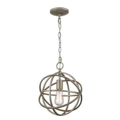Home Decorators Sarolta Sands Silver Leaf Mini Pendant Light Fixture Caged Orb