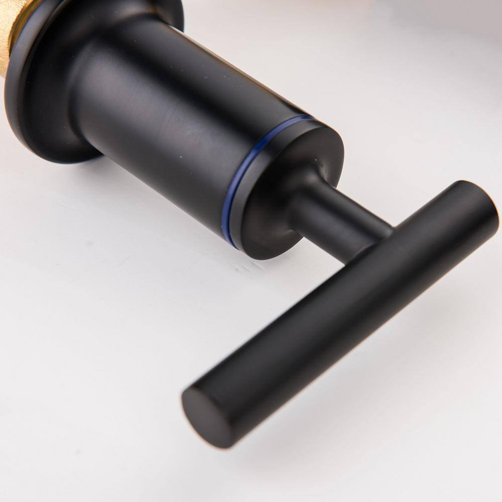 matrix decor Two-Handle Wall Mounted Bathroom Faucet in Matte Black