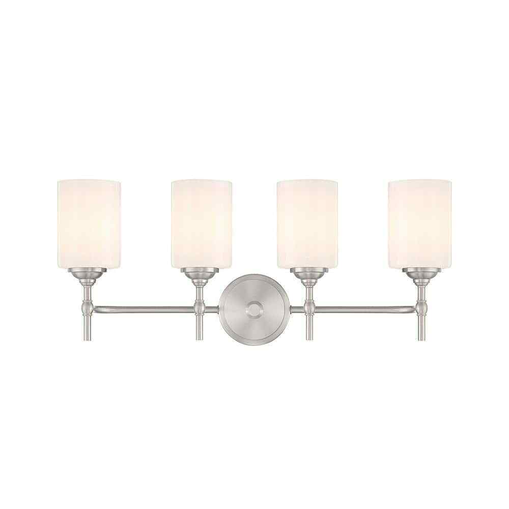 Home Decorators Ayelen 4-Light Brushed Nickel Modern Bathroom Vanity Light